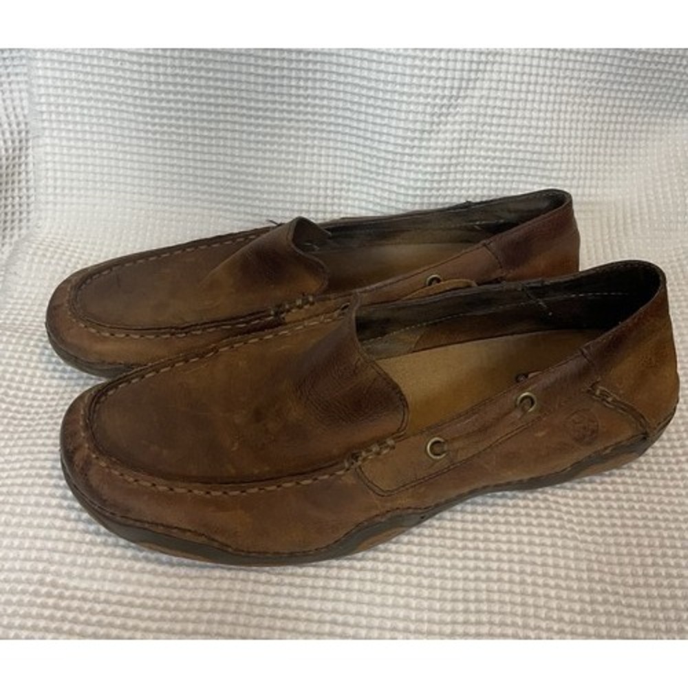 Ariat Advanced Cushioning 4LR Brown Slip On MocToe Loafer Men 10D Leather